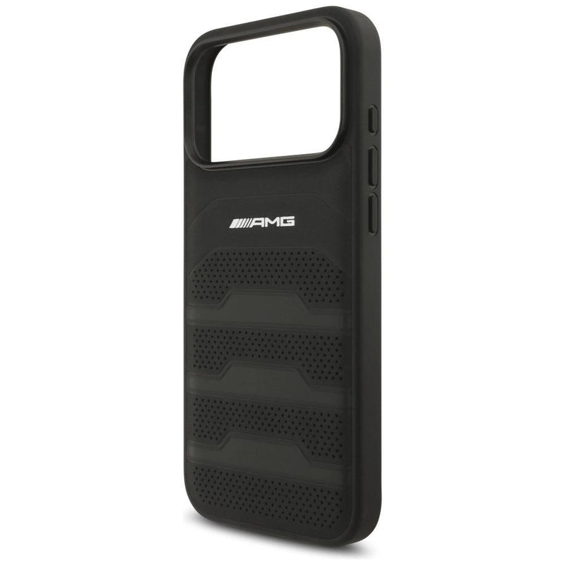 AMG Leather Debossed Lines Logo Case for iPhone 17 Pro Max 6.9" Black - AMHCP17XGSEBK