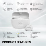 JBL Harman Tune 130NC TWS Wireless In Ear Headphones White - JBLT130NCTWSWHT