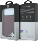 Mercedes Leather Semi Wrap Iconic Line Case with MagSafe for iPhone 17/18 Pro Max 6.9" Burgundy - MEHMP18X25PFWSTR