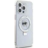 Karl Lagerfeld Karl Head with MagSafe & Ring Stand for iphone 15 Pro Max 6.7" Transparent - KLHMP15XHMRSKHH