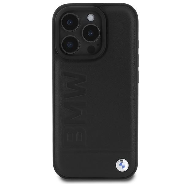BMW Leather Hot Stamp Case for iPhone 16 Pro Max 6.9" Black - BMHCP16XSLLBK