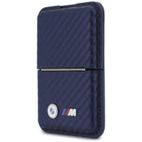 BMW M Carbon Metal Logo Magnetic Card Holder with Stand Navy Blue - BMOWMCS26PCILV