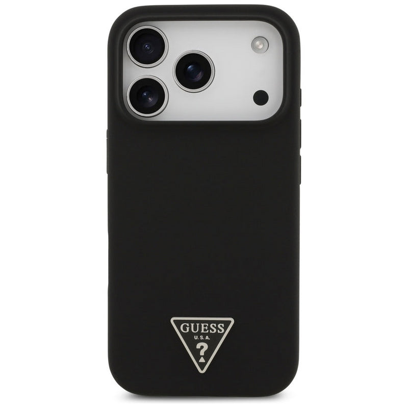 Guess Silicone Triangle Logo Case with MagSafe for iPhone 17 Pro Max 6.9" Black - GUHMP17XSCTRLMK