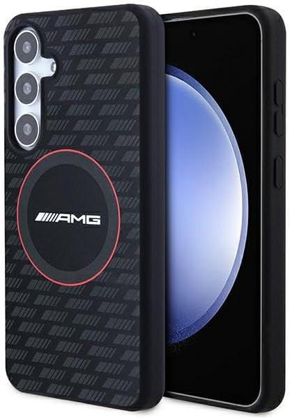 Mercedes AMG Carbon Pattern Silicone Cover with MagSafe for Samsung Galaxy S24 6.2" Black - AMHMS24S23SMRK
