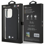 BMW M Series Smooth Full Wrapped Metal Case with MagSafe for iPhone 16 Pro 6.3" Black - BMHCP16L2PMWK