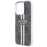 Guess IML 4G Gold Stripe Hard Case for iphone 15 Pro 6.1" Black - GUHCP15LH4PSEGK