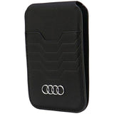 Audi Leather Wallet Card MagSafe Magnetic with Stand Black - AU-MSCH-GT-D3-BK
