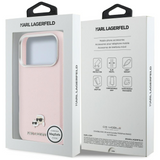 Karl Lagerfeld Karl & Choupette Head Pins Saffiano Case with MagSafe iPhone 17 Pro Max 6.9" Pink - KLHMP17X6PFKCLP