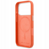 Karl Lagerfeld Karl & Choupette Head Pins Saffiano Case with MagSafe for iPhone 17 Pro 6.3" Orange - KLHMP17L6PFKCLO