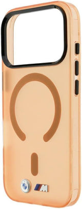 BMW M IML Frosted Metal Logo Trims Case with MagSafe for iPhone 17/18 Pro 6.3" Orange - BMHMP18L26HTFMILO