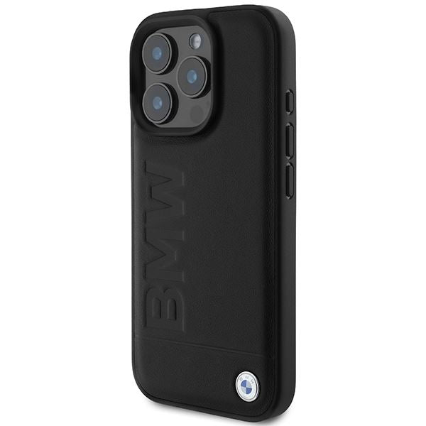 BMW Leather Hot Stamp Case for iPhone 16 Pro Max 6.9" Black - BMHCP16XSLLBK
