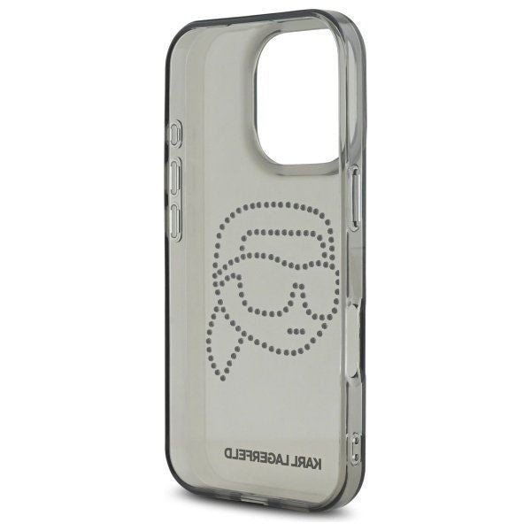 Karl Lagerfeld IML Rhinestones Karl Head Case for iPhone 16 Pro Max 6.9" Black - KLHCP16XHKHDCELK