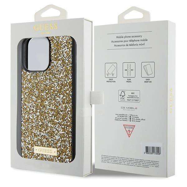 Guess Rhinestone Metal Logo Hard Case for iphone 15 Pro 6.1" Yellow - GUHCP15LPFGSBSD
