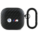 BMW M Series Carbon Double Metal Logo Case for AirPods 4 Black - BMA4WMPUCA2