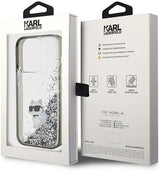 Karl Lagerfeld Liquid Glitter Choupette Hardcase for iphone 15 Pro 6.1" Transparent - KLHCP15LLKCNSK