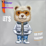 Nimmy Glasses Cool Cat Laptop Backpack Grey - N-KM-DNBB-011