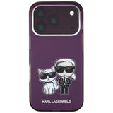 Karl Lagerfeld IML Karl & Choupette Bodies Sketch Print Case with MagSafe for iPhone 17/18 Pro Max 6.9" Burgundy - KLHMP18X6HKCIDR