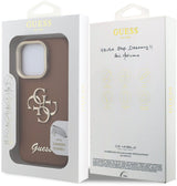 Guess PU Grained 4G Logo Stand Camera Frame Case for iPhone 16 Pro Max 6.9" Brown - GUHCP16XPCS4GSW