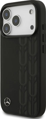Mercedes Leather Laurel Leaves Case with MagSafe for iPhone 17 Pro 6.3" Black - MEHMP17L25RDSLAK