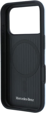 Mercedes Leather Semi Wrap Iconic Line Case with MagSafe for iPhone 17/18 Pro Max 6.9" Blue - MEHMP18X25PFWSTB
