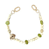 Nimmy Big Eye Cute Pet Teddy Mobile Phone Chain Bag Charm Ceramic Bracelet Brown - N-XDY-SL-014
