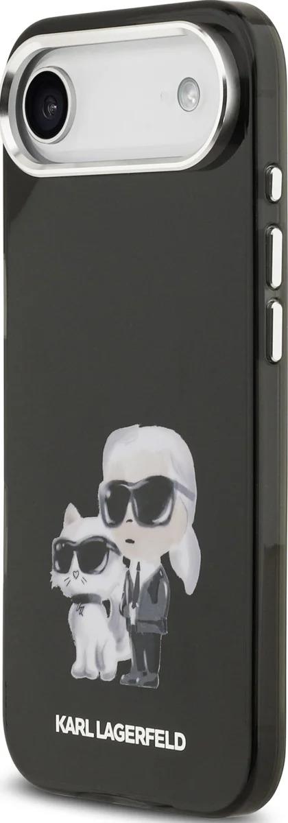 Karl Lagerfeld IML Aquarelle Karl and Choupette Case for iPhone 17 Air 6.5" Black - KLHMP17MHMKCAQOK