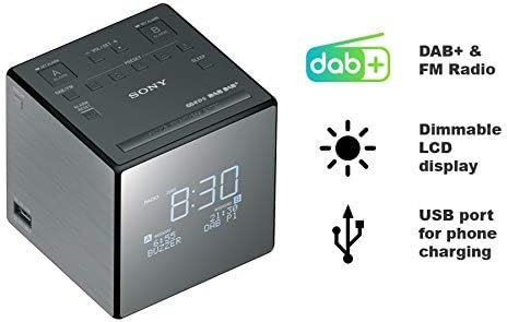 Sony DAB FM Clock Radio with Alarm Black - XDR- C1DBP/BC