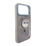 Nimmy Big Eye Cute Pet Silver Shaded Cat Face Case with Detachable MagSafe Grip for iPhone 17 Pro 6.3" Grey Blue - N-XDY-CXZJZH-IP17-PRO-023