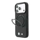 BMW Kevlar Case with 360 MagSafe Ring Stand for iPhone 17/18 Pro 6.3" Black - BMHMP18L26SWTKRSK