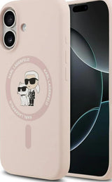 Karl Lagerfeld Liquid Silicone Karl and Choupette with MagSafe Case for iPhone 17 6.3" Pink - KLHMP17SSCMKCRHP