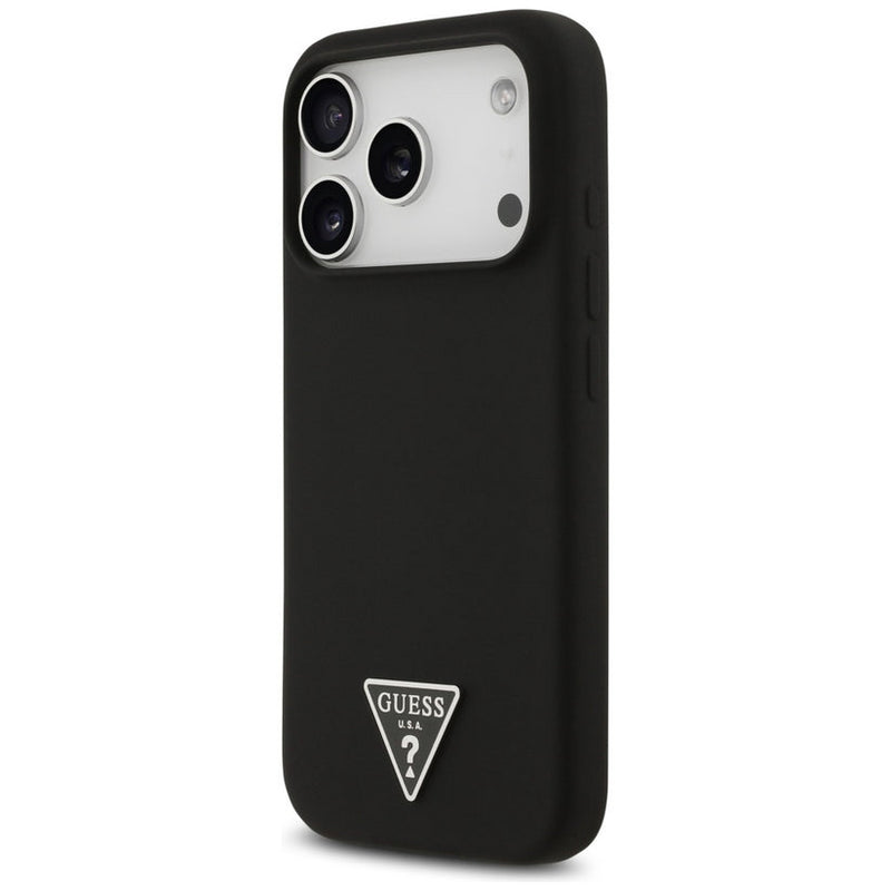 Guess Silicone Triangle Logo Case with MagSafe for iPhone 17 Pro Max 6.9" Black - GUHMP17XSCTRLMK