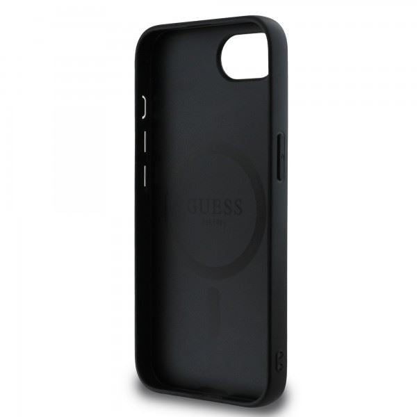 Guess PU 4G Strass Triangle Metal Logo Case for iPhone 16e Black - GUHMPSE4P4TDPK