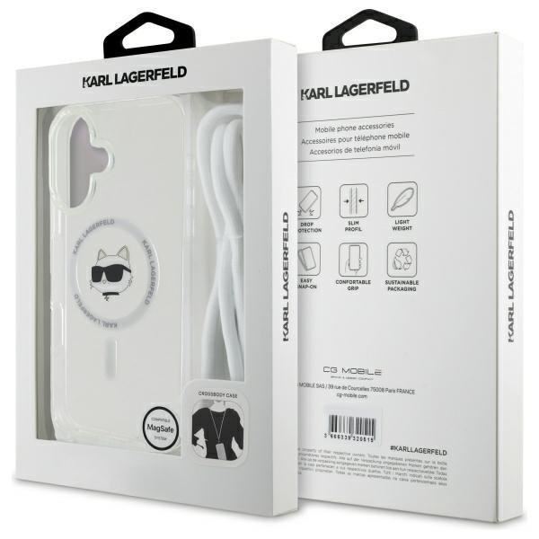 Karl Lagerfeld Crossbody IML Choupette Head Case with MagSafe for iPhone 16 6.1" Clear - KLHMP16SHCCHNT