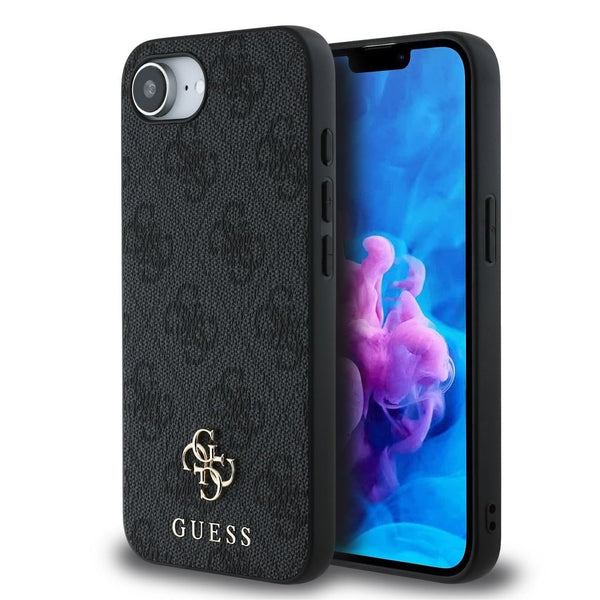 Guess PU 4G Metal Small Logo Case for iPhone 16e 6.1" Grey - GUHMPSE4P4SM4MK