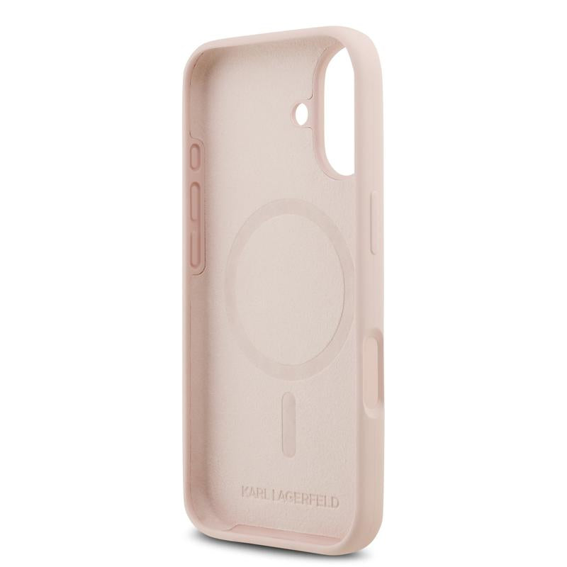 Karl Lagerfeld Liquid Silicone Double Head Case with MagSafe for iPhone 17 6.3" Pink - KLHMP17SSKCHPPLP