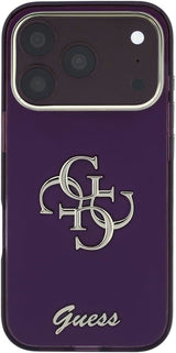 Guess IML 4G Script Metal Logo Case for iPhone 17/18 Pro 6.3" Burgundy - GUHCP18L5HC4MLSU