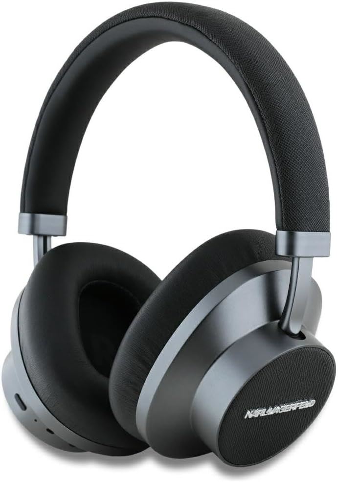 Karl Lagerfeld Saffiano Metal Logo ANC/ENC Wireless Headphones Black - KLBHP73PSACKMK