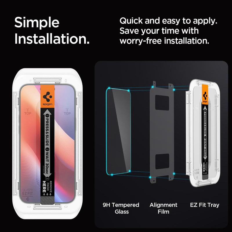 Spigen Glastr EZ Fit HD Screen Protector for iPhone 16 Pro 6.3" 1 Pack - AGL07935