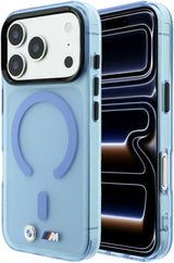 BMW M IML Frosted Metal Logo Trims Case with MagSafe for iPhone 17/18 Pro 6.3" Blue - BMHMP18L26HTFMILB
