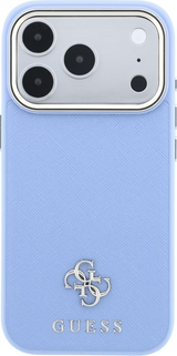 Guess Saffiano Small 4G Logo Case for iPhone 17/18 Pro Max 6.9" Light Blue - GUHMP18X6PSA4DMB