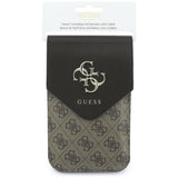 Guess PU Leather Grained 4G Metal Logo Universal Phone Bag Brown - GUWBPG4L4CNW