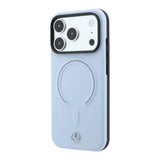 Mercedes Leather 3D MagSafe Case for iPhone 17/18 Pro 6.3" Blue - MEHMP18L25PEMMOB