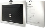 Karl Lagerfeld Saffiano Monogram Ikonik 14" Laptop Sleeve Black - KLCS14SAKHPKK