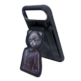 Nimmy Black Cat Magnetic Combo Case with Detachable MagSafe Card Holder Stand for iPhone 17 Air 6.5" Black - N-CXMC-KTZH-IP17-AIR-03