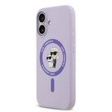 Karl Lagerfeld Liquid Silicone Karl and Choupette Case with MagSafe for iPhone 17 6.3" Purple - KLHMP17SSCMKCRHU
