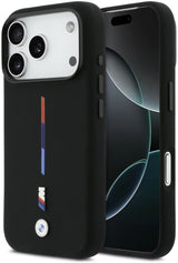 BMW M Series Silicone Tricolor Line Case with MagSafe for iPhone 17 Pro 6.3" Black - BMHMP17L25SITMIK
