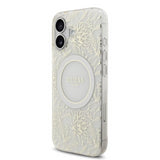 Guess IML Flowers Electro Pearl Strap Case with MagSafe for iPhone 17 6.3" White - GUHMP17SHCPOFPH