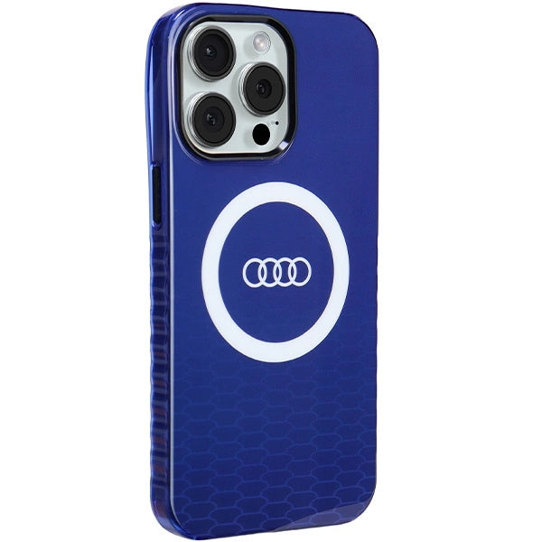 Audi IML Big Logo Hard Case with MagSafe for iPhone 15 Pro Max 6.7" Blue - AU-IMLMIP15PM-Q5/D2-BE