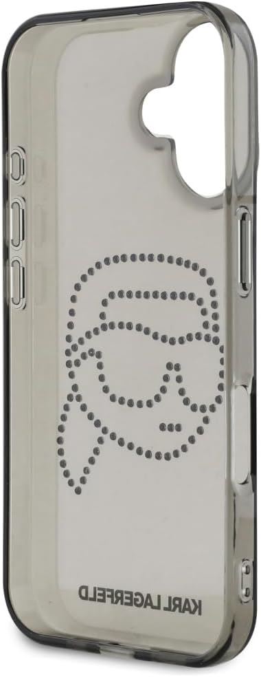 Karl Lagerfeld IML Rhinestones Karl Head Case for iPhone 16 6.1" Black - KLHCP16SHKHDCELK