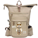 Nimmy Cool & Cute 2.0 Brown Bear Laptop Backpack with Detachable Pouch Khaki - N-KM-DNBB-011-A